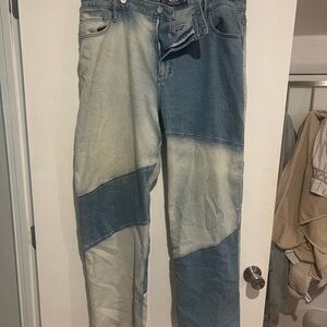 Men's Blue and Gray Jeans